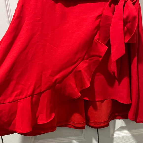 Tinas Fashion Red Wrap Skater Dress NWT - Picture 4 of 9